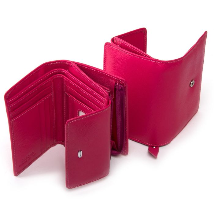 Жіночий шкіряний гаманець Classik DR. BOND WN-1 pink-red купити недорого в Ти Купи