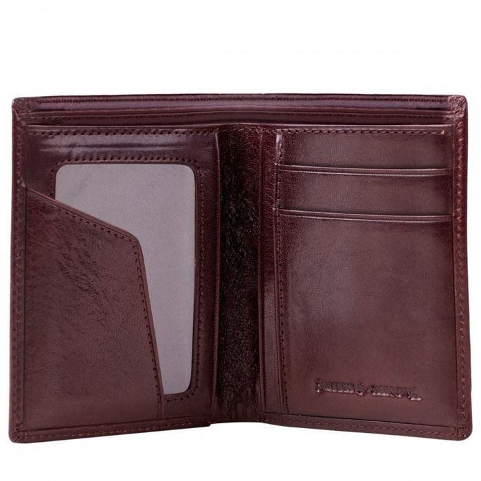 Мужской кожаный кошелек Smith & Canova 28578 Massachusetts (Brown) купить недорого в Ты Купи