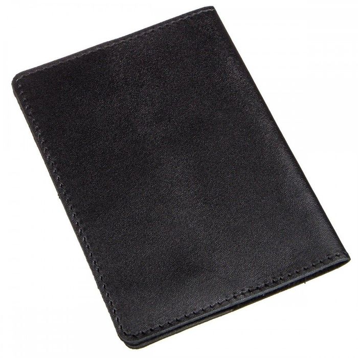 Чёрная обложка для паспорта из натуральной кожи Shvigel 13977 купить недорого в Ты Купи