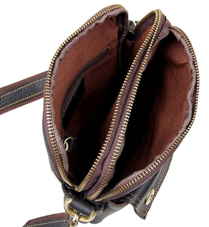 Чоловіча шкіряна сумка Vintage 14408 Чорний купити недорого в Ти Купи
