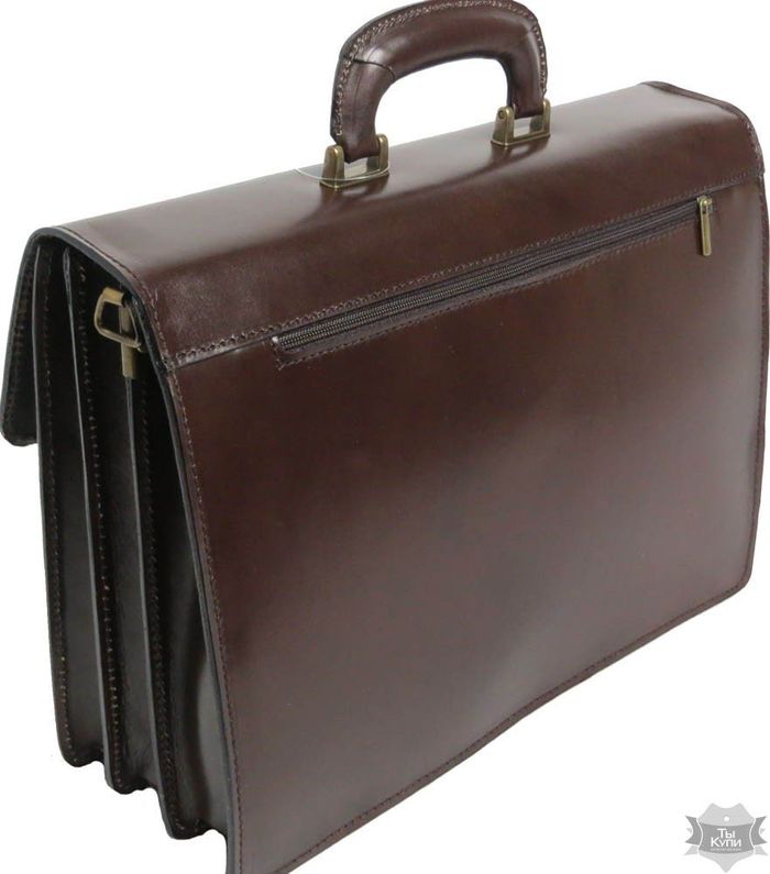 Чоловічий коричневий портфель з натуральної шкіри Rovicky AWR-4-2 купити недорого в Ти Купи