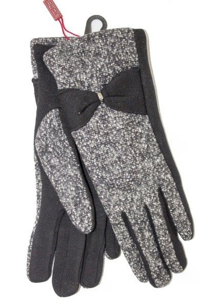 Комбинированные женские перчатки с бантиком Shust Gloves L купить недорого в Ты Купи