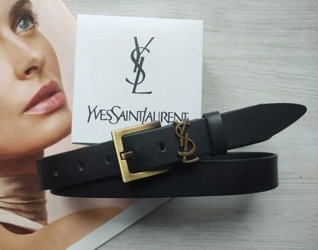 Женский ремень ширина 3 см пряжка бронза Yves Saint Laurent черный yvsl_06 купить недорого в Ты Купи