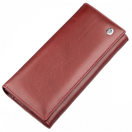 Жіночий бордовий гаманець з натуральної шкіри ST Leather 18877 Бордовий купити недорого в Ти Купи