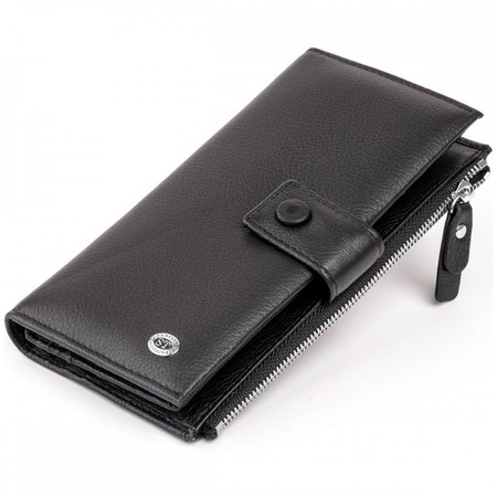 Жіночий шкіряний гаманець ST Leather 19280 Чорний купити недорого в Ти Купи