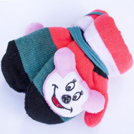 Варежки детские цветные с мягкой игрушкой Shust Gloves купить недорого в Ты Купи