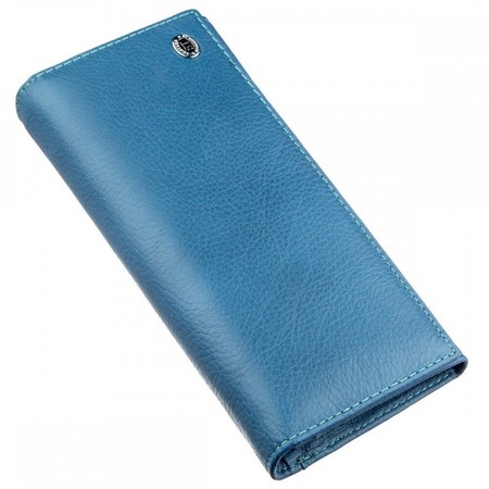 Жіночий блакитний гаманець з натуральної шкіри ST Leather 18899 Блакитний купити недорого в Ти Купи