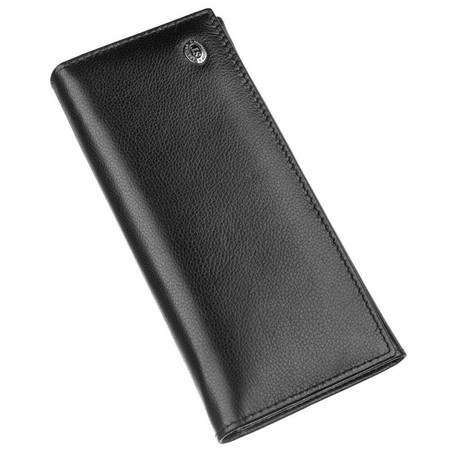 Женский чёрный кошелёк из натуральной кожи ST Leather 20092 купить недорого в Ты Купи
