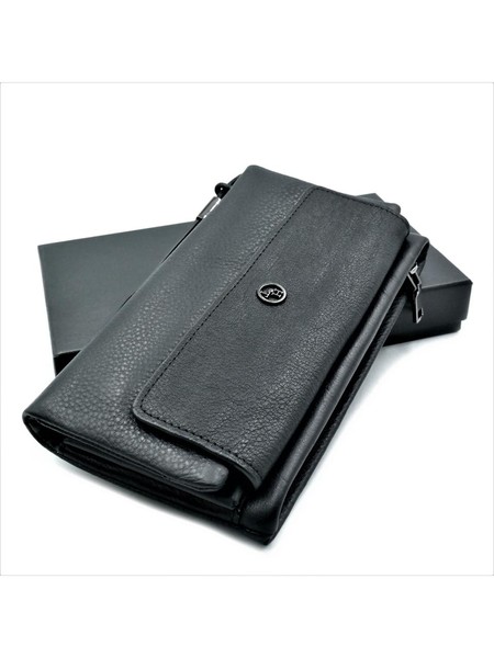 Мужской кожаный клатч-кошелек Weatro 19,5 х 10,5 х 2,5 см Черный wtro-162-18 купить недорого в Ты Купи