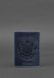 Обложка на паспорт из кожи с украинским гербом BlankNote синяя BN-OP-UA-NN