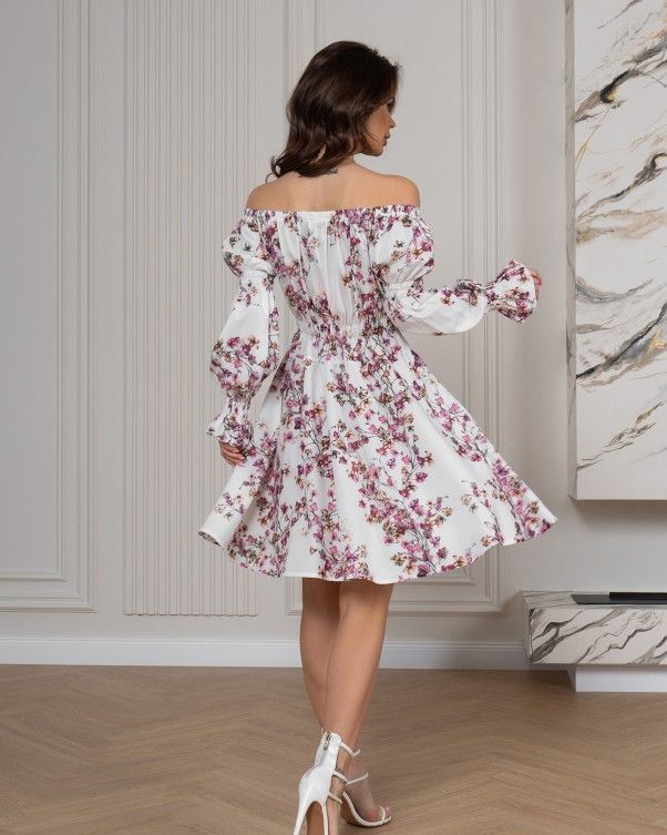 Платье ISSA PLUS SA-518 M белый/розовый купить недорого в Ты Купи