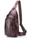 Мужская кожаная коричневая сумка-слинг BULL t1000