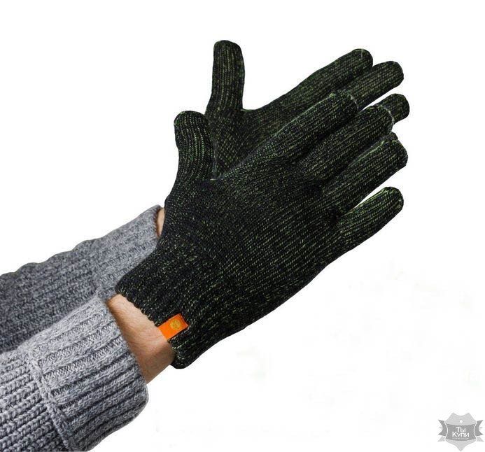 M - Зимние теплые бамбуковые перчатки BAMBOO ANTI FROZEN черно-зеленые купити недорого в Ти Купи