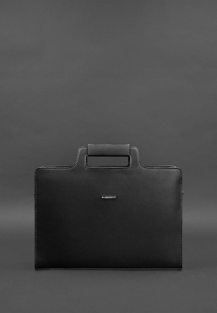 Жіноча шкіряна сумка для ноутбука і документів BlankNote чорна Краст BN-BAG-36-G купити недорого в Ти Купи