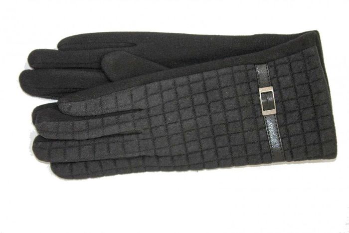Женские чёрные стрейчевые перчатки 821s3 L купить недорого в Ты Купи