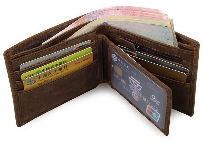 Чоловічий шкіряний гаманець Vintage 14365 Коричневий купити недорого в Ти Купи
