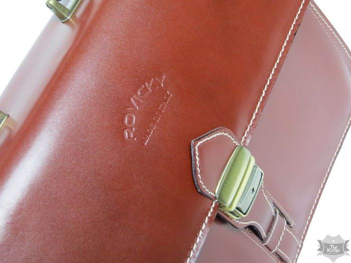 Мужской коричневый портфель из натуральной кожи Rovicky AWR-4-1 купить недорого в Ты Купи