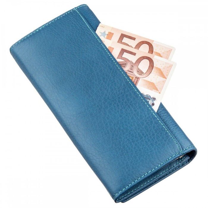 Женский голубой кошелёк из натуральной кожи ST Leather 18899 Голубой купить недорого в Ты Купи