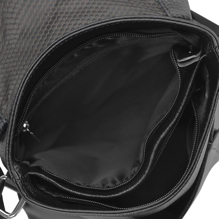 Мужская кожаная сумка через плечо черная Tiding Bag A25F-9913A купить недорого в Ты Купи