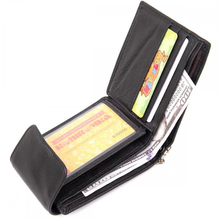 Чоловічий шкіряний гаманець на ланцюжку Vintage 20424 купити недорого в Ти Купи