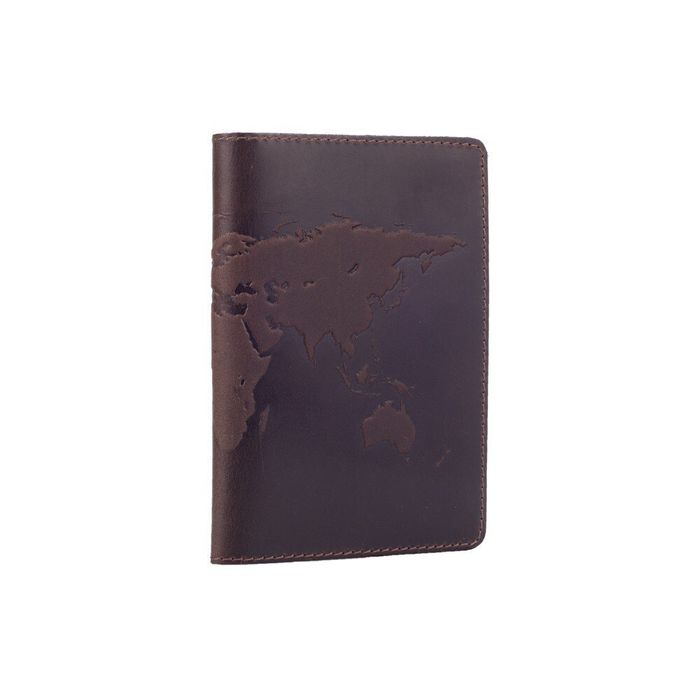 Обложка для паспорта из кожи HiArt PC-02 7 World Map коричневая Коричневый купить недорого в Ты Купи