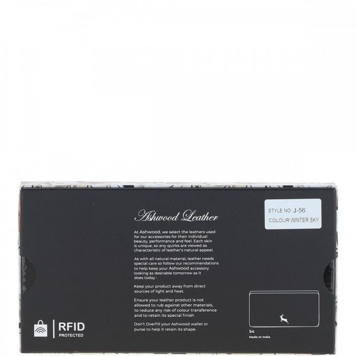 Жіночий шкіряний гаманець Ashwood J56 Зимовий небо із захистом RFID купити недорого в Ти Купи