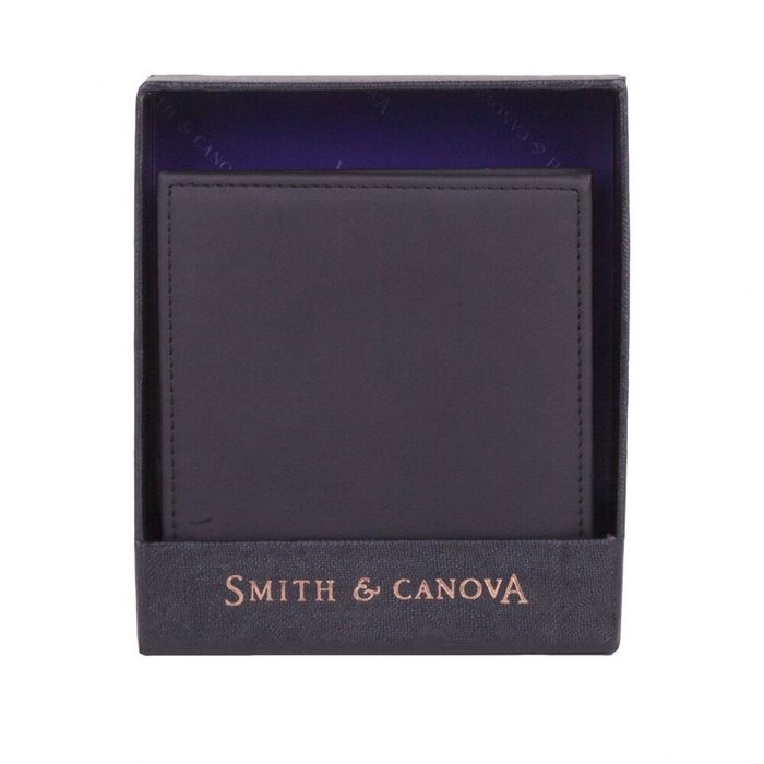 Кожаный мужской кошелек Smith and Canova 92410 Romano (Black) купить недорого в Ты Купи