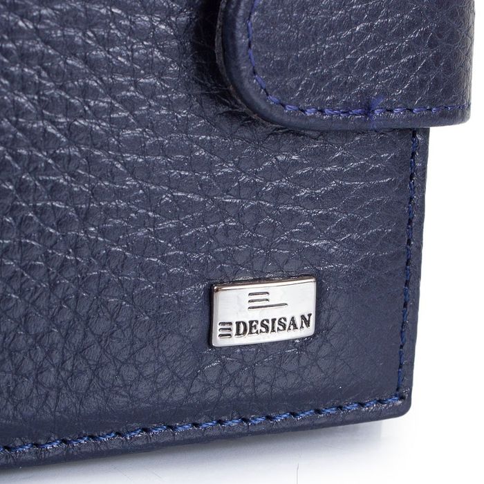 Чоловіче синє шкіряне портмоне DESISAN SHI087-315 купити недорого в Ти Купи