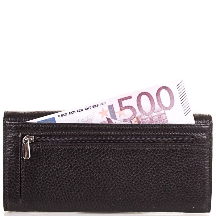 Жіночий практичний чорний шкіряний гаманець CANPELLINI купити недорого в Ти Купи