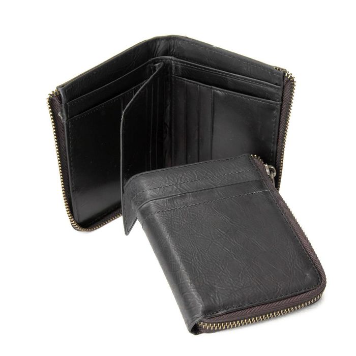 Небольшое черное портмоне на молнии Tiding Bag M39-9600A купить недорого в Ты Купи