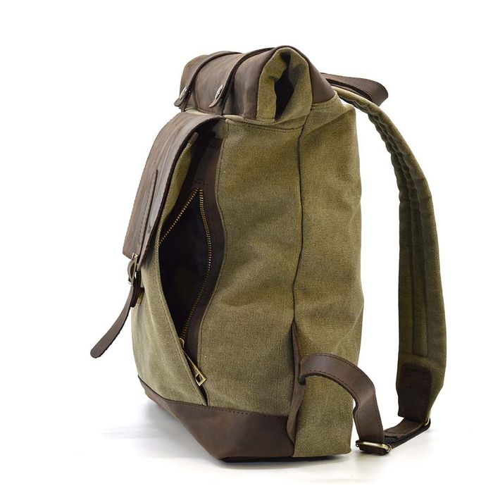 Мужской рюкзак из кожи и канваса TARWA ROc-5191-3md купить недорого в Ты Купи