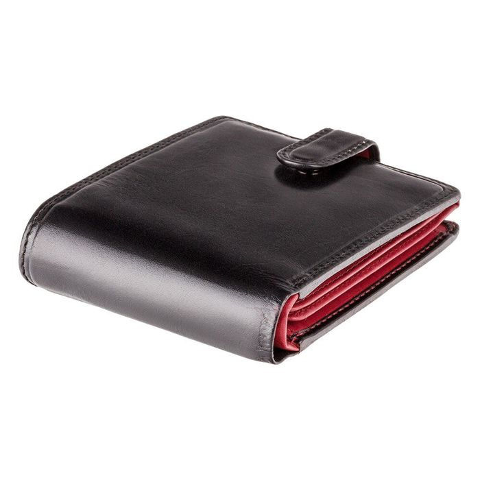 Кожаный мужской кошелек Visconti TR35 Atlantis c RFID (Black Red) купить недорого в Ты Купи