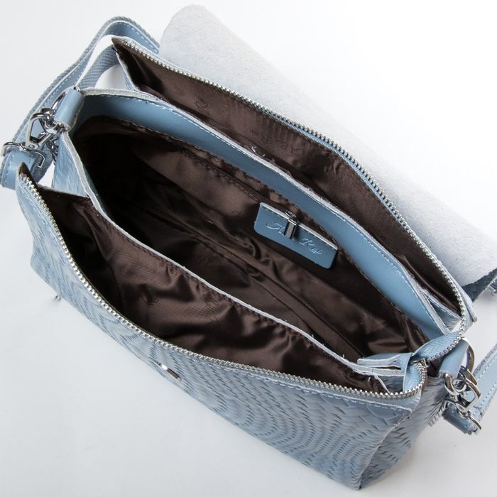 Жіноча шкіряна сумка класична ALEX RAIJ009-1 Світло-синій купити недорого в Ти Купи
