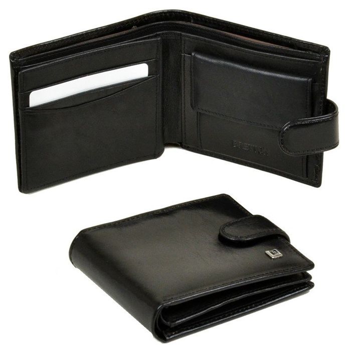 Чоловічий шкіряний гаманець Softina Bretton MS-25 black купити недорого в Ти Купи