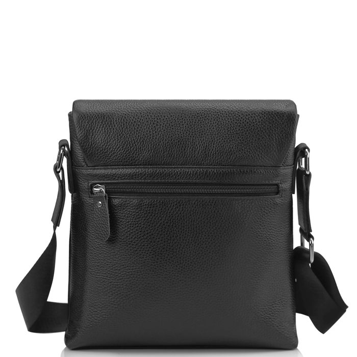 Мужская кожаная сумка через плечо черная Tiding Bag A25F-9913A купить недорого в Ты Купи