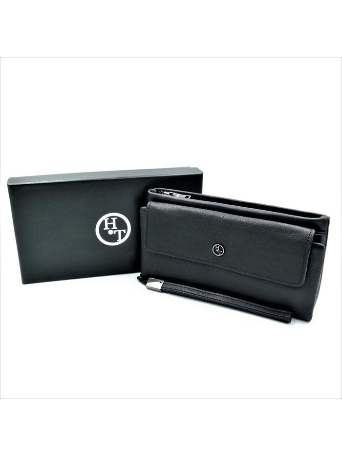 Чоловічий шкіряний клатч-гаманець Weatro 19,5 х 10,5 х 2,5 см Чорний wtro-162-18 купити недорого в Ти Купи