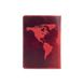 Красная обложка для паспорта из кожи HiArt World Map Красный