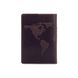 Обложка для паспорта из кожи HiArt PC-02 7 World Map коричневая Коричневый
