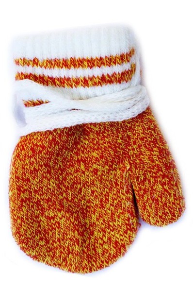 Варежки детские вязаные оранжевый меланж 5005-9 купить недорого в Ты Купи
