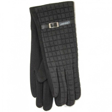 Женские чёрные текстильные перчатки 821s2 М купить недорого в Ты Купи
