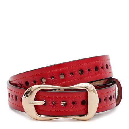 Женский кожаный ремень Borsa Leather CV1ZK-019r-red купить недорого в Ты Купи