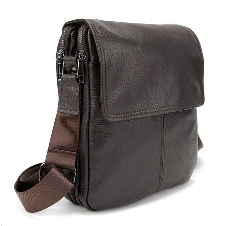 Шкіряний месенджер з клапаном на два відділи Tiding Bag M56-3508C купити недорого в Ти Купи