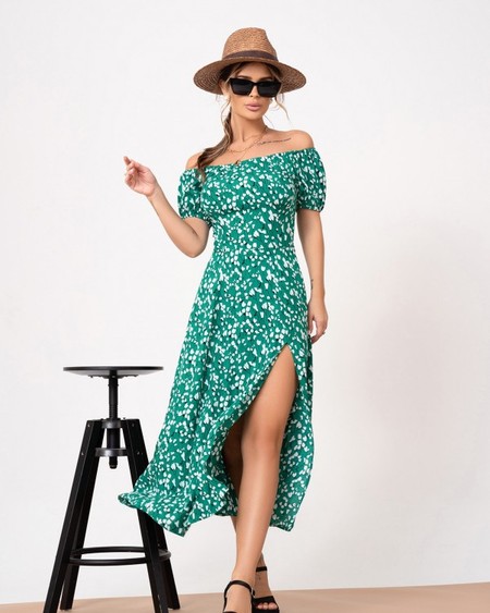 Сукня ISSA PLUS 13860 XL зелений купити недорого в Ти Купи