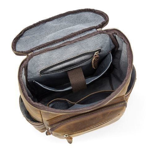 Кожаный дорожный коричневый рюкзак Vintage 14887 Коричневый купить недорого в Ты Купи