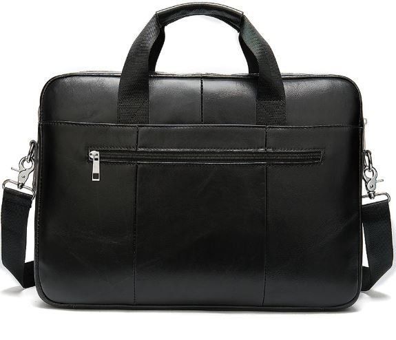 Чоловіча шкіряна чорна сумка Vintage 14886 купити недорого в Ти Купи