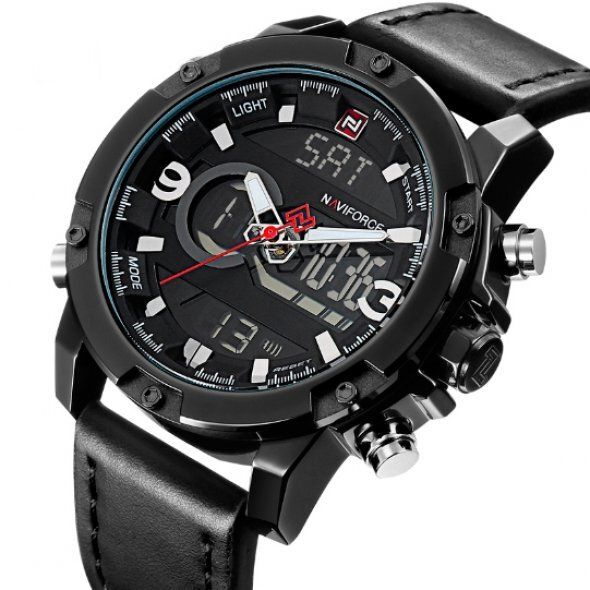 Чоловічий наручний годинник Naviforce Kosmos Black (+1274) купити недорого в Ти Купи