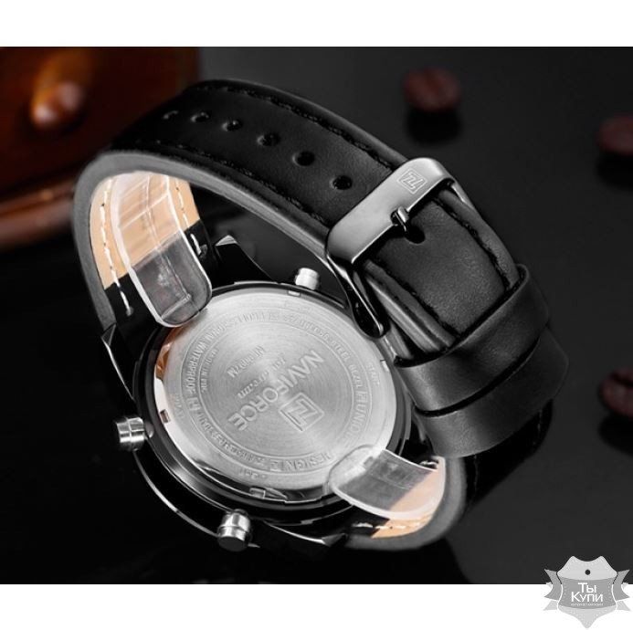 Чоловічий наручний годинник Naviforce Kosmos Black (+1274) купити недорого в Ти Купи