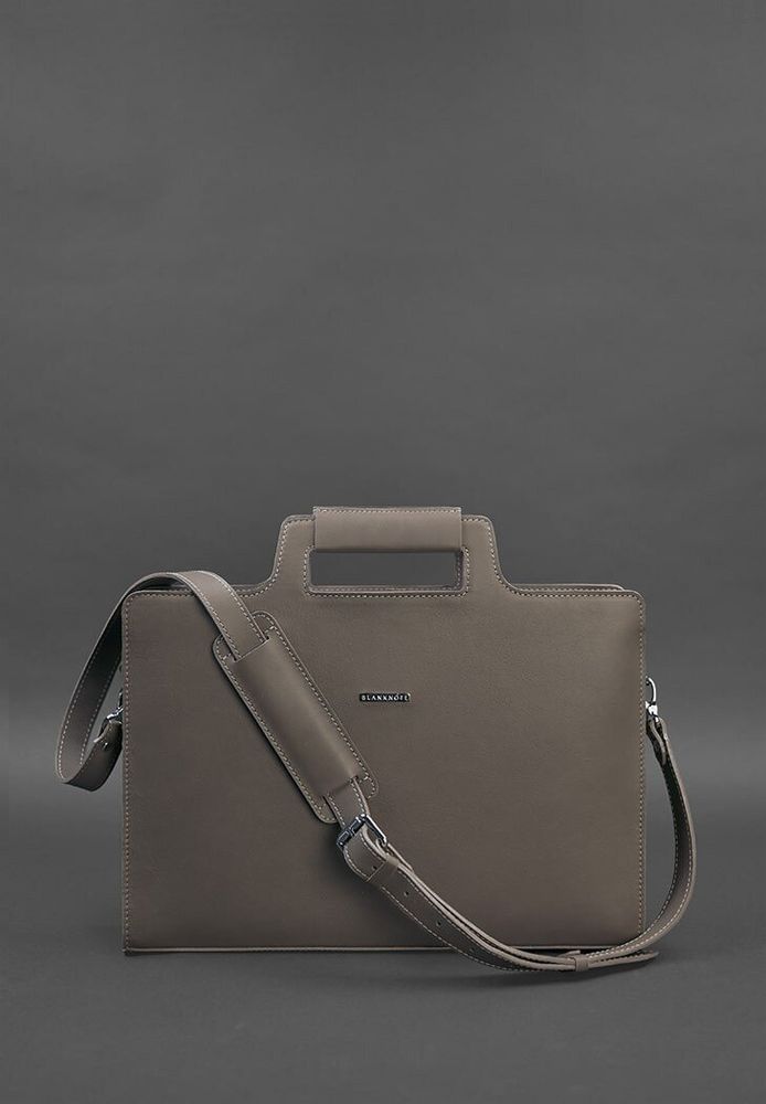 Жіноча шкіряна сумка для ноутбука і документів BlankNote темно-бежева BN-BAG-36-BEIGE купити недорого в Ти Купи