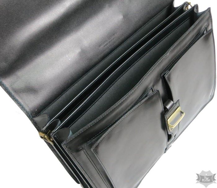 Чоловічий чорний портфель з натуральної шкіри Rovicky AWR-4 купити недорого в Ти Купи