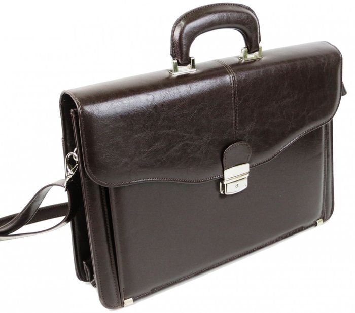 Чоловічий портфель з шкіри JPB TE-34 коричневий купити недорого в Ти Купи